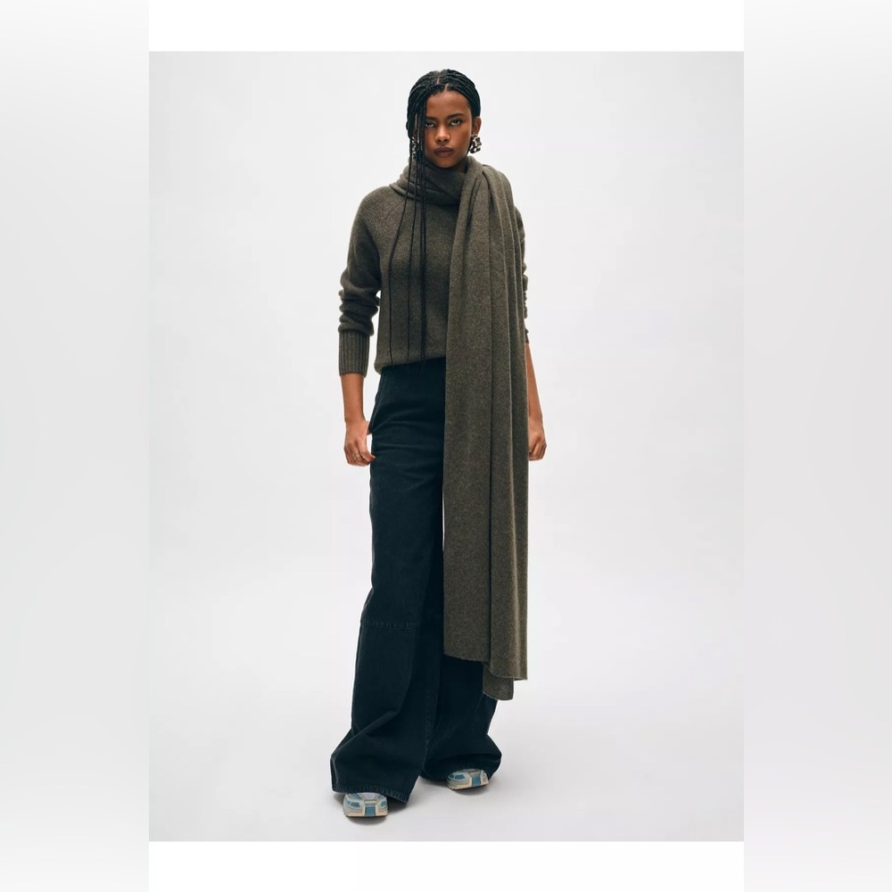 White & Warren Thyme Heather Cashmere Travel Wrap